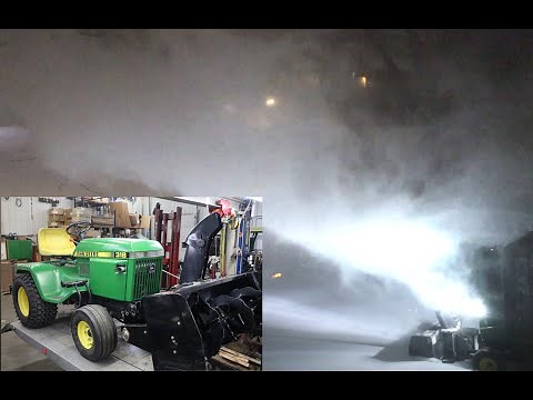 Bercomac Deluxe 44 2 Stage Snowblower on John Deere 318 with Vanguard
