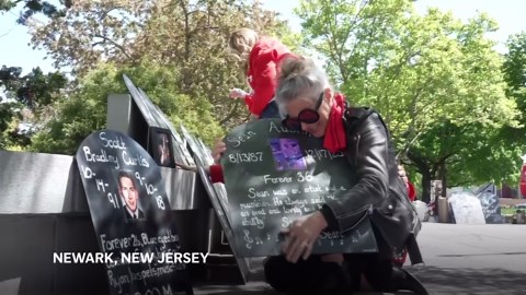 Emotional scene outside criminal sentencing for OxyContin maker Purdue Pharma