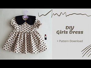 Toddler /DIY Polka Dot Dress / Baby girl pattern / How to sew / Pattern download
