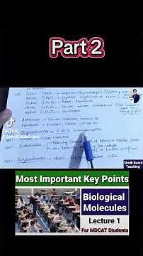 Most Important Key Points of Biological Molecules Part 2