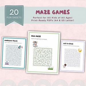 Kids Maze Games Printable | 20 Fun and Cute Maze Pages | Educational Activity for Classroom, Homeschool & Parties - Etsy UK