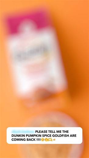 8.6K views · 24 reactions | Proof that dreams (and DMs) come true. Goldfish Dunkin’ Pumpkin Spice Grahams are BACK for a limited time. | Goldfish | Facebook