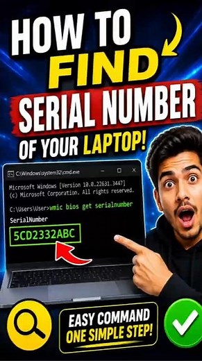 How to Find Laptop & PC Serial Number in Windows 💻 | Easy Method | No Software Needed #pctips