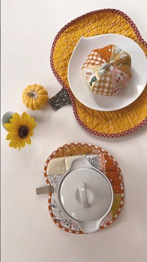 Pumpkin Potholder | Fall Sewing Gifts | Free Template | DIY FALL DECOR