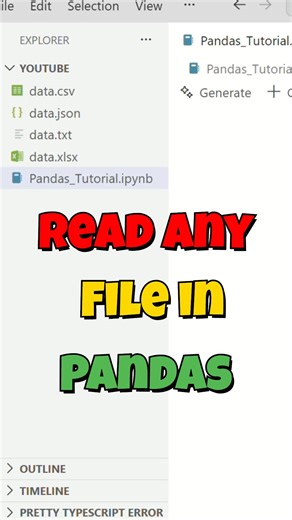 Data Decoder on Instagram: "Read ANY File in Pandas in 60 Seconds 🔥 #dataanalysis Want to load CSV, JSON, or even online data in Pandas? In this quick tutorial, you’ll learn how to read almost any file using Pandas fast, clean, and beginner-friendly. Perfect for data science, Python, and analytics beginners. Follow for more Python & Pandas tips 🚀 #viralshorts #pandas #datascience #dataanalysis"
