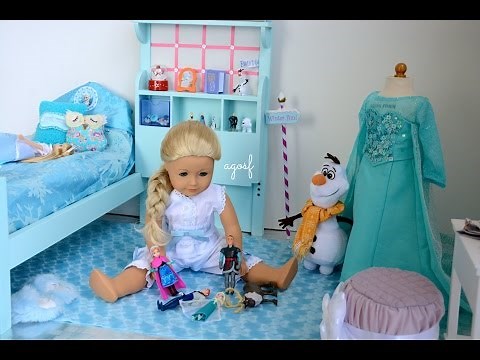 American Girl Doll Disney Frozen Elsa's Bedroom!