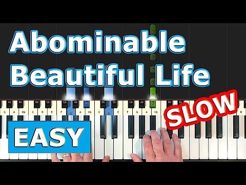 Abominable - Beautiful Life - SLOW EASY Piano Tutorial (Bebe Rexha)