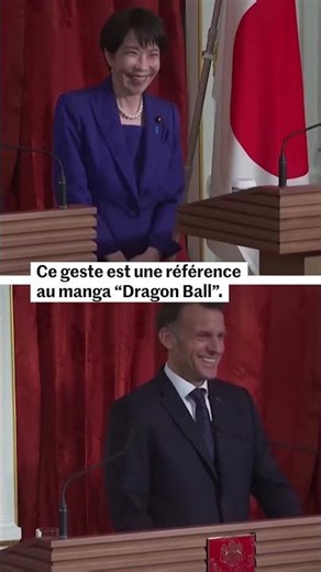 Emmanuel Macron effectue un kaméhaméha avec la première ministre japonaise