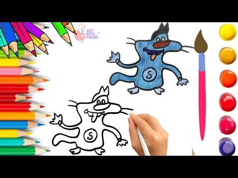 How To Draw cute Oggy Drawing, Painting & Coloring For Kids & Toddlers_🌈🎨