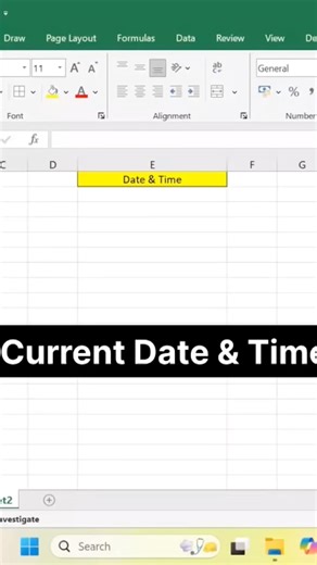 Find Current Date & Time New and Easy Tricks #excel #statlytic #shorts #ytshorts #date #time