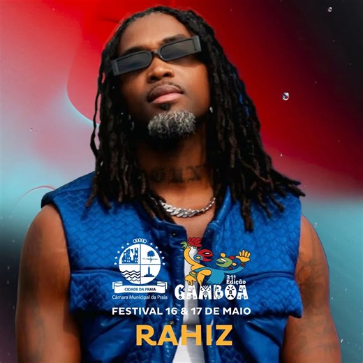 RAPPER LUSO-CABO-VERDIANO RAHIZ FAZ PARTE DO ELENCO MUSICAL DO FESTIVAL DA GAMBOA 2025 Rahiz nasceu em Portugal e é descendente do grande compositor, autor e intérprete cabo-verdiano Luís Morais. Para além de músicas da sua autoria que lhe valeu prémios de melhor hip hop, o artista lançou recentemente nas plataformas digitais um novo um álbum intitulado “Covers in Capeverdean di Rahiz”, composto por 11 covers de vários artistas de renome internacional. Faltar é perder! Viva, PraiaParaTodos, faze