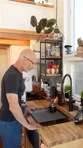 Tour his Stunning Tiny Home Kitchen #shorts