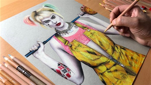 Harley Quinn Drawing Birds of Prey Timelapse