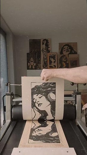 Amazing NEW artwork 🔥 #printmaking #linocut #woodcut #creative