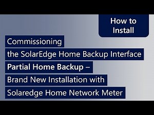 Commission SE Home Backup Interface: Partial Home Backup-New Installation- SE Home Network Meter