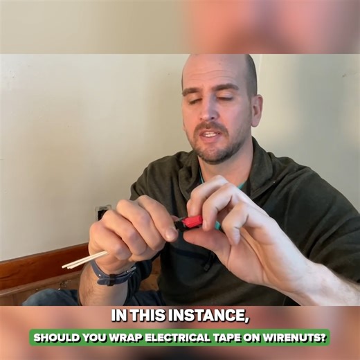 10K views · 59 reactions | Are you taping your wire nuts? It might be doing more harm than good. In this video, I explain why electrical tape isn’t a safe solution for securing wire connections. Learn the real reason your wires may come loose, and what to do instead to keep your electrical work safe and code-compliant.  Let me know your experience in the comments—have you ever seen this issue? #electricaltips #DIYWiring #HomeImprovement | Everyday Home Repairs | Facebook