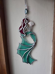 Blue Mermaid Stained Glass Suncatcher Panel - Etsy