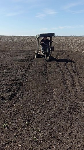 Old-Fashioned Tractor Operation in Rural Fields