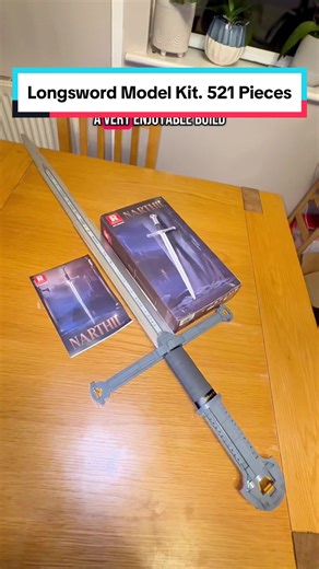 Build a model of a medieval long sword. This building block set has 521 pieces. #buildingblocks #legotok #legotiktok #toys #sword #longsword #modelkit #TikTokShop #tiktokmademebuyit #spotlight