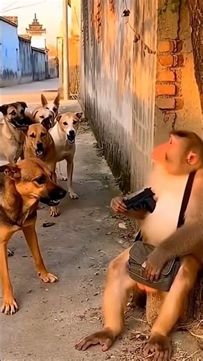 Monkey vs Dog: The TRAGIC Aftermath🐕‍🦺🐒 #Funny #vairal