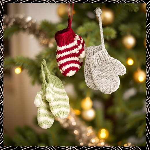 Xmas Mitten Ornament Pattern, Knitting Pattern, Christmas Mini Mittens, Holiday Ornaments, Knit Pattern for MINI Mitten Ornaments, English - Etsy UK
