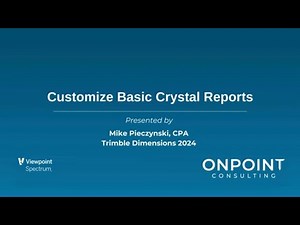 Customize Basic Crystal Reports in Spectrum