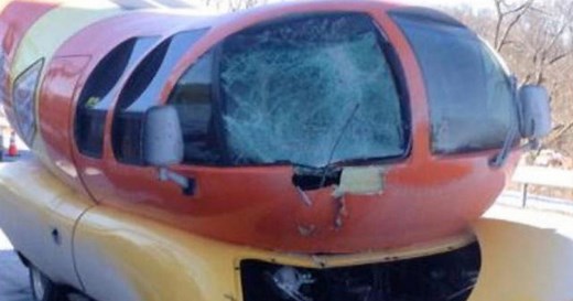 The Oscar Mayer "wienermobile" gets into an accident