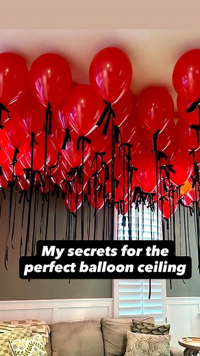 ✨ Ceiling Balloon Magic ✨ There’s nothing more dreamy than a ceiling filled with helium balloons, satin ribbons, and bows. 🎈 For this balloon ceiling installation, I used @hifloat to extend the float time. After treating, I rubber band and seal them in bags until I’m ready to inflate. My @premiumconwin dual split second sizer is a game-changer for sizing balloons consistently and I’m able to choose between 60/40 or 100% helium for the perfect balloon ceiling design. Pro tip: smooth your ribbons
