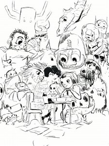 Max and his drawings I was watching my son draw this evening and the way he’d just go page after page made me think of a mix between @KimJungGiUS and @Bouletcorp , two artists I am a huge fan of! | Pascal Campion Art