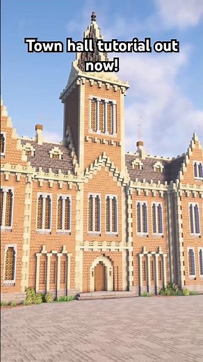 New medieval town hall tutorial is out now! #minecraft #ideas #tutorial #townhall #shorts #build
