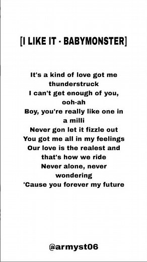 Babymonster - i like it (lyrics)