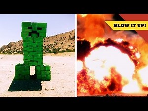 Exploding a MINECRAFT Creeper in SLOW MOTION!