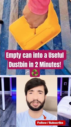 How to Turn an Empty Water can or Oil can into a Useful Dustbin in 2 Minutes! ♻️
