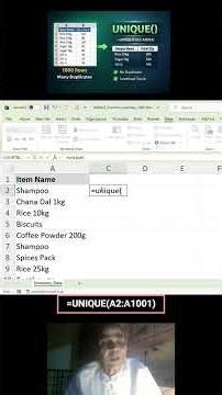UNIQUE() Function in Excel 🔥 Remove Duplicates Instantly Excel 1 Minute Challenge
