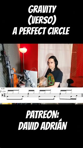 Gravity - A Perfect Circle ⬆️ TUTORIAL Aquí Arriba #davidadrian #davidadriandrums #davilandia