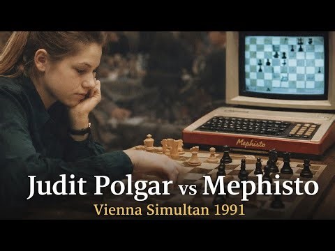 Judit Polgar vs Mephisto (Computer) ◉ Vienna Simultan 1991 | Human vs Computer Chess