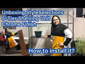 Unboxing StyleSelections 5-Tier Shelving Unit | Shelf Install Tutorial | Shelf Grow Light Install