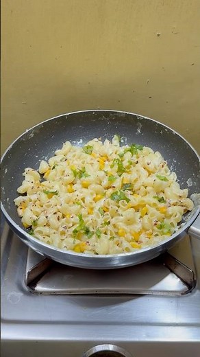 🌽 Sweet Corn Cream Macaroni 🧀 | Just 5 minutes, simple ingredients & so creamy! 😍✨ #pasta #cheese
