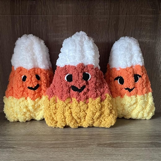 Candy Corn Mini Pattern, Hand Knitting, Video Tutorial and Written PDF Pattern, Finger Knitting, Digital Download, Halloween Fall Autumn DIY - Etsy
