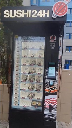 Amazing 24-Hour Sushi Dispenser in Warsaw Poland🍱🤖🇵🇱