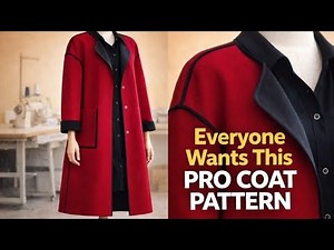 This Women’s Long Coat Pattern Is Going Viral | Easy Professional Pattern Drafting Tutorial