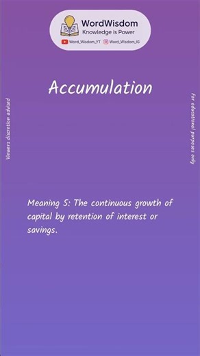 What does "Accumulation" mean? | English vocabulary shorts | #accumulation #wordwisdom