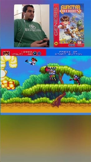 playing Gunstar Heroes 1993 Sega Genesis nostalgic video game 🎮 first stage