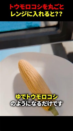 トウモロコシを丸ごとレンジに入れるとどうなる？？ #海外 #shorts