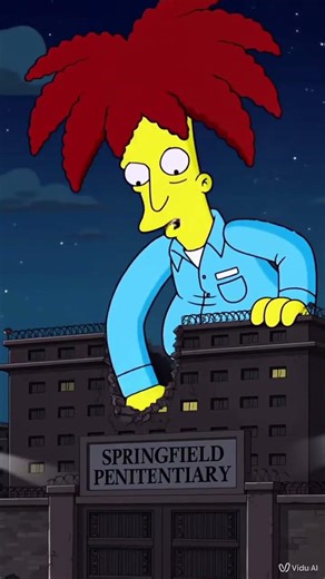 Giant Sideshow Bob finding Andrea and rescues her from being put in jail