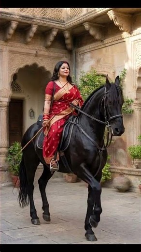 beautiful indian young woman horse riding in saree #horse #horses #equestrian #rarepic #horsegirls