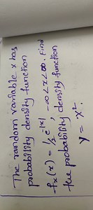 The random variable x has probability density function fx​(x)=2... | Filo