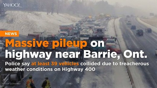 A huge accident with at least 39 vehicles brought Ontario Highway 400 near Barrie to a complete stop on Wednesday: https://yhoo.it/2q7zZ4O | Yahoo Canada