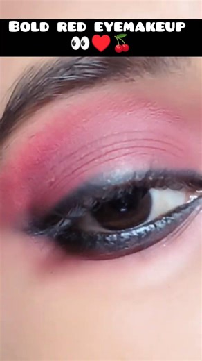 red smoky eyemakeup look 🥀🍒❤️ #smokyeye #makeuptutorial #eyemakeup#makeup#beauty #boldeyelook#viral