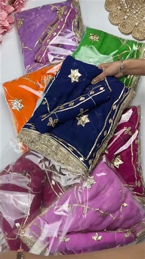 Two Tone Gotta Patti Work Saree | Orignal Gotta Patti Saree | Book Order DM WhatsAp: +91 72020 35510